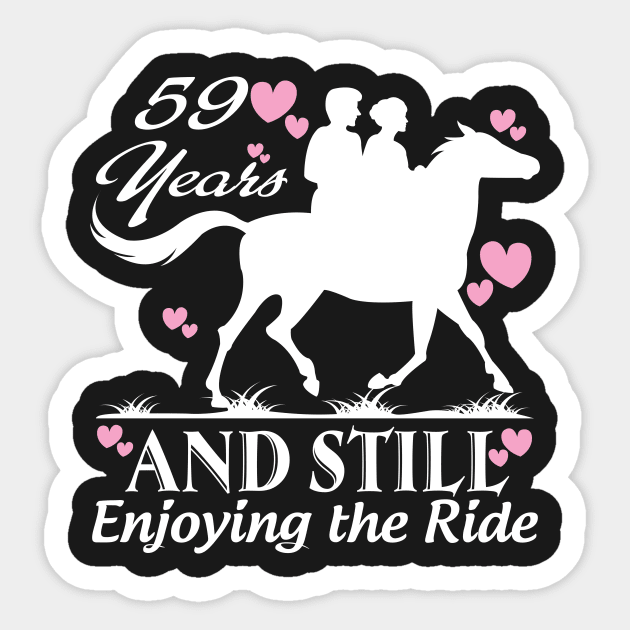 59 years and still enjoying the ride Sticker by rigobertoterry